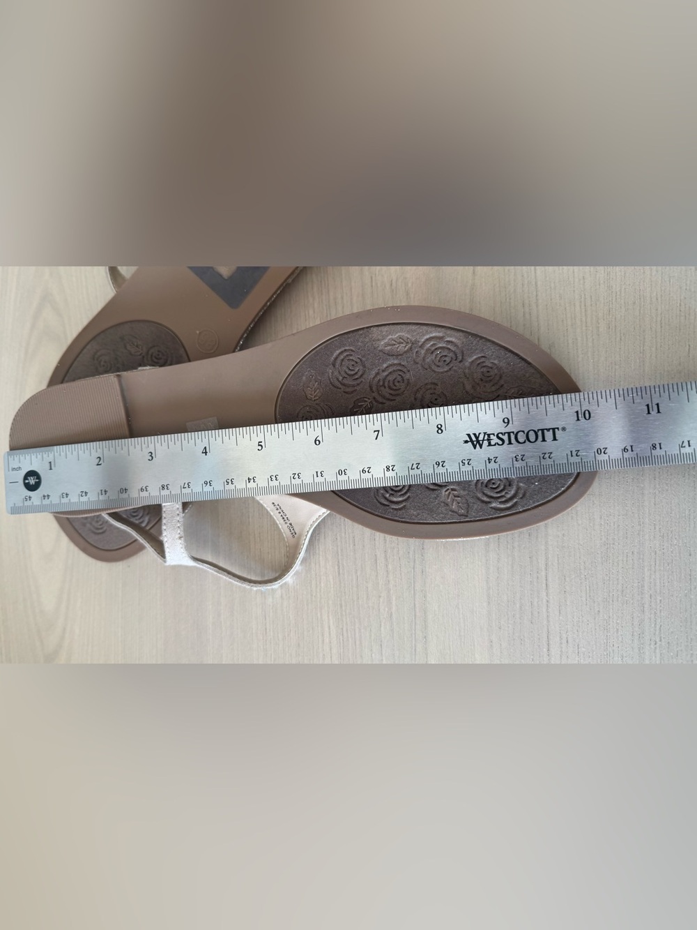 Embellished Nude T-Strap Sandals - Picture 9 of 9